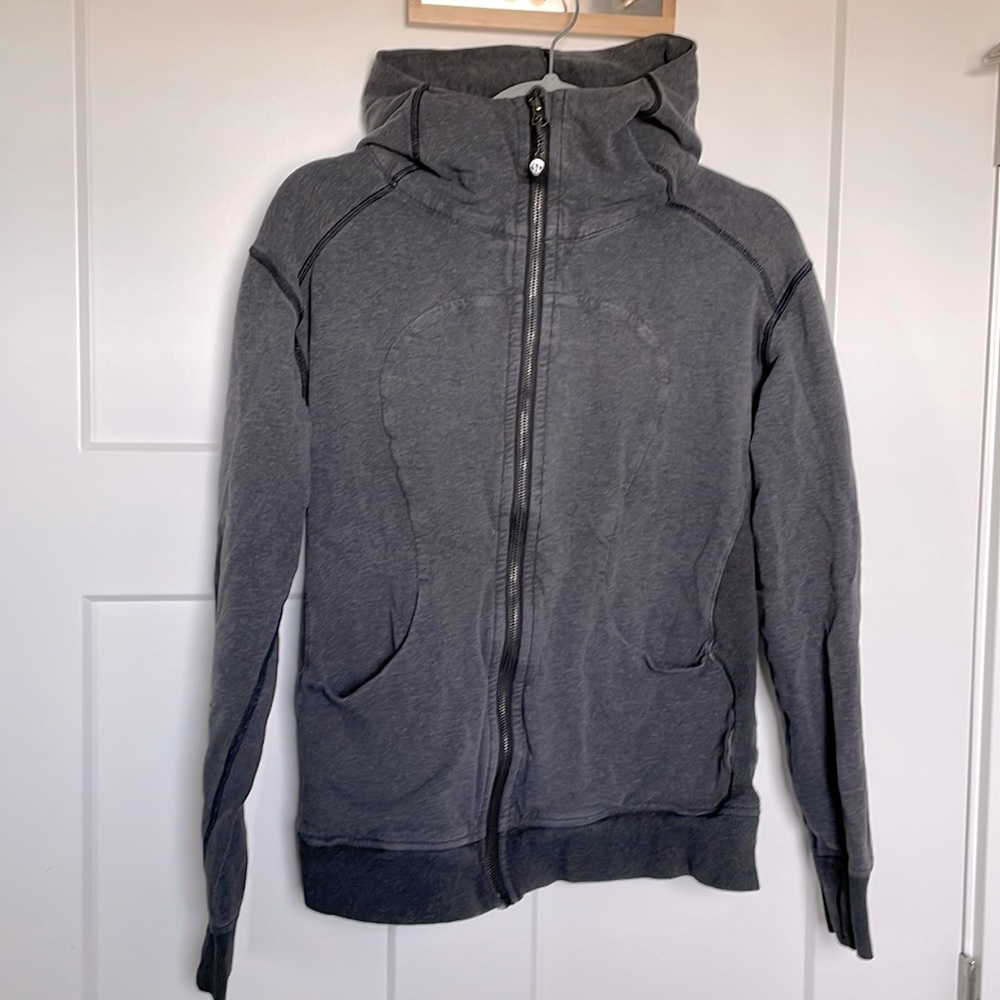 LuluLemon Dark Grey hoodie.
